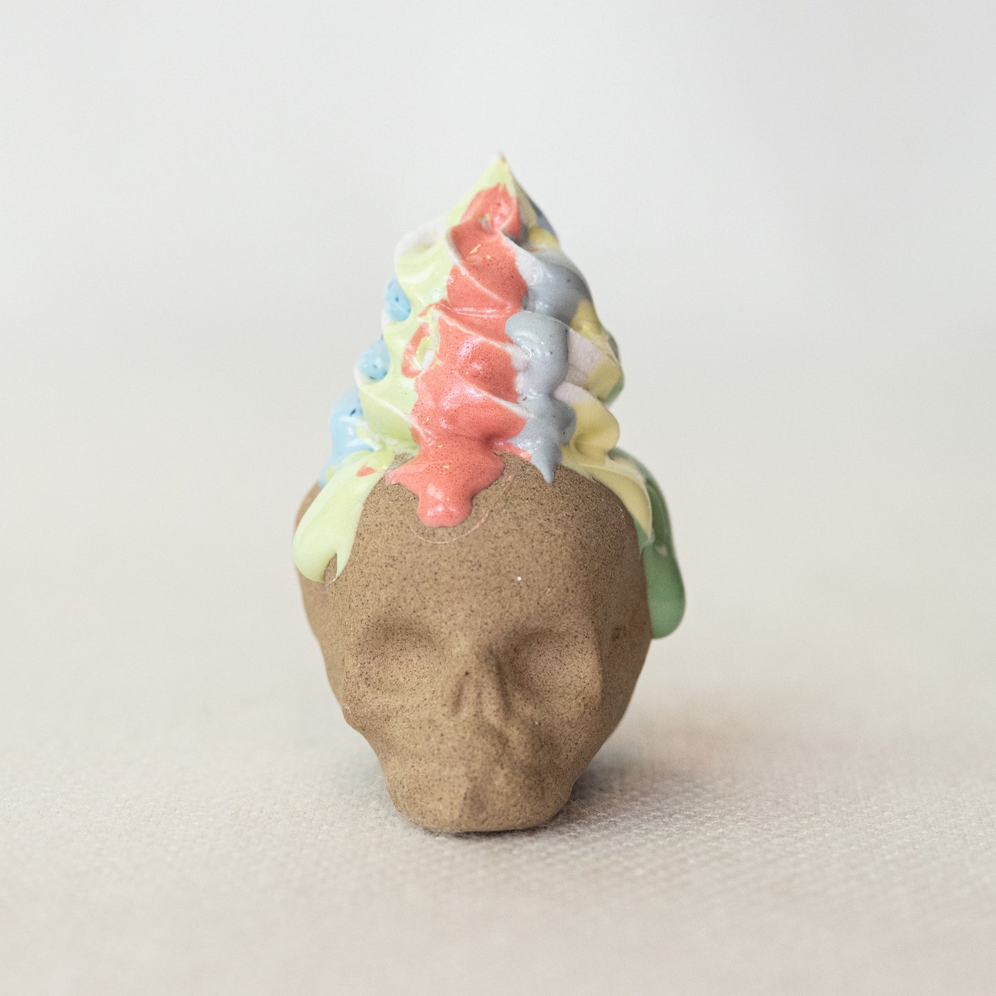 Pastel Rainbow Unicorn Drizzle Skull (Small)