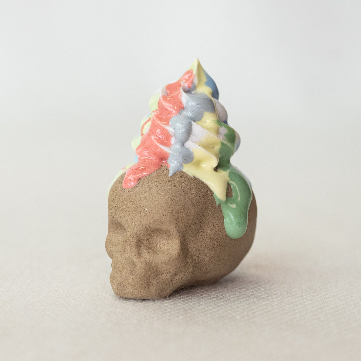 Pastel Rainbow Unicorn Drizzle Skull (Small)