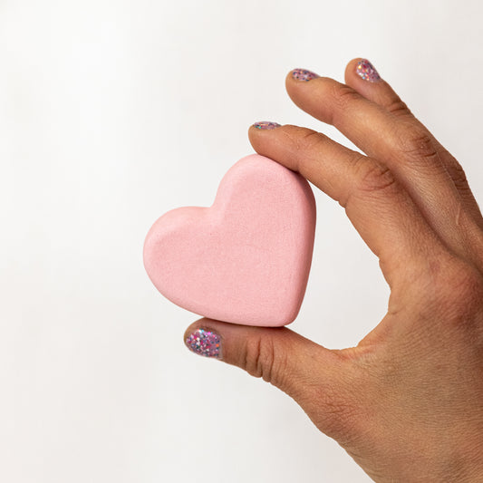 "Lucky Charm" Pink Heart Ceramic Sculpture