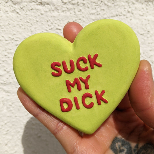 Suck my dick conversation heart ceramic porcelain decoration