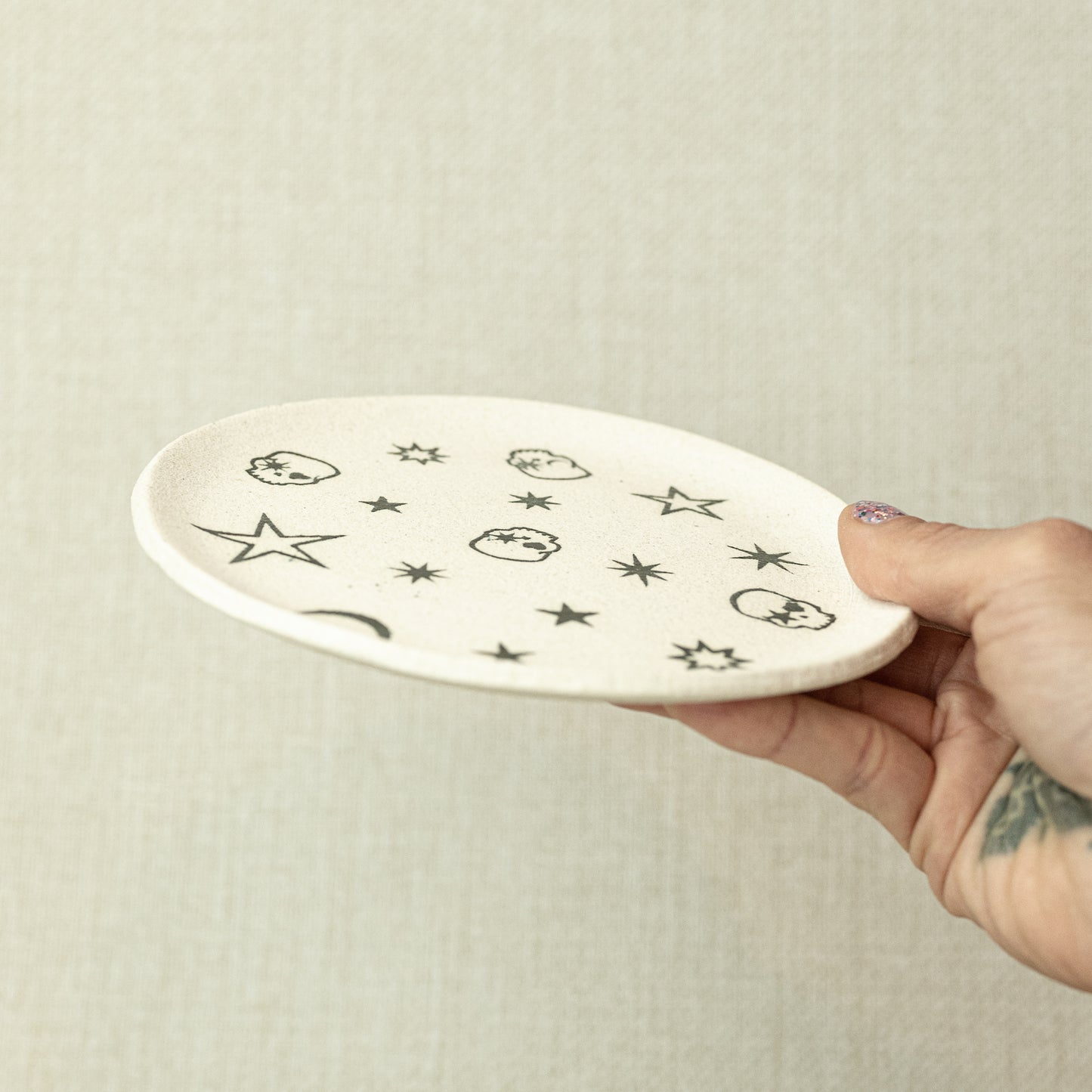 Skulls in Space Ceramic Dish