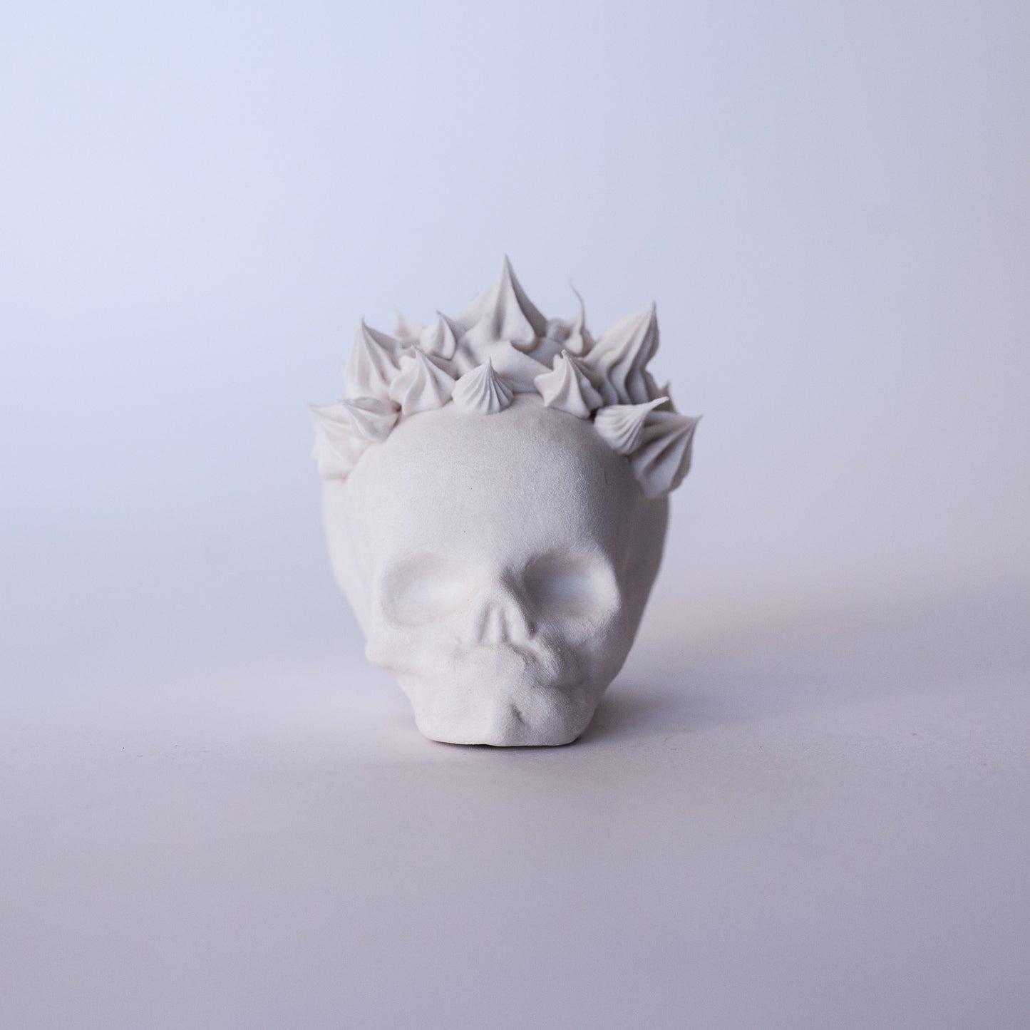 Porcelain Skull with Floral Headband (Small)