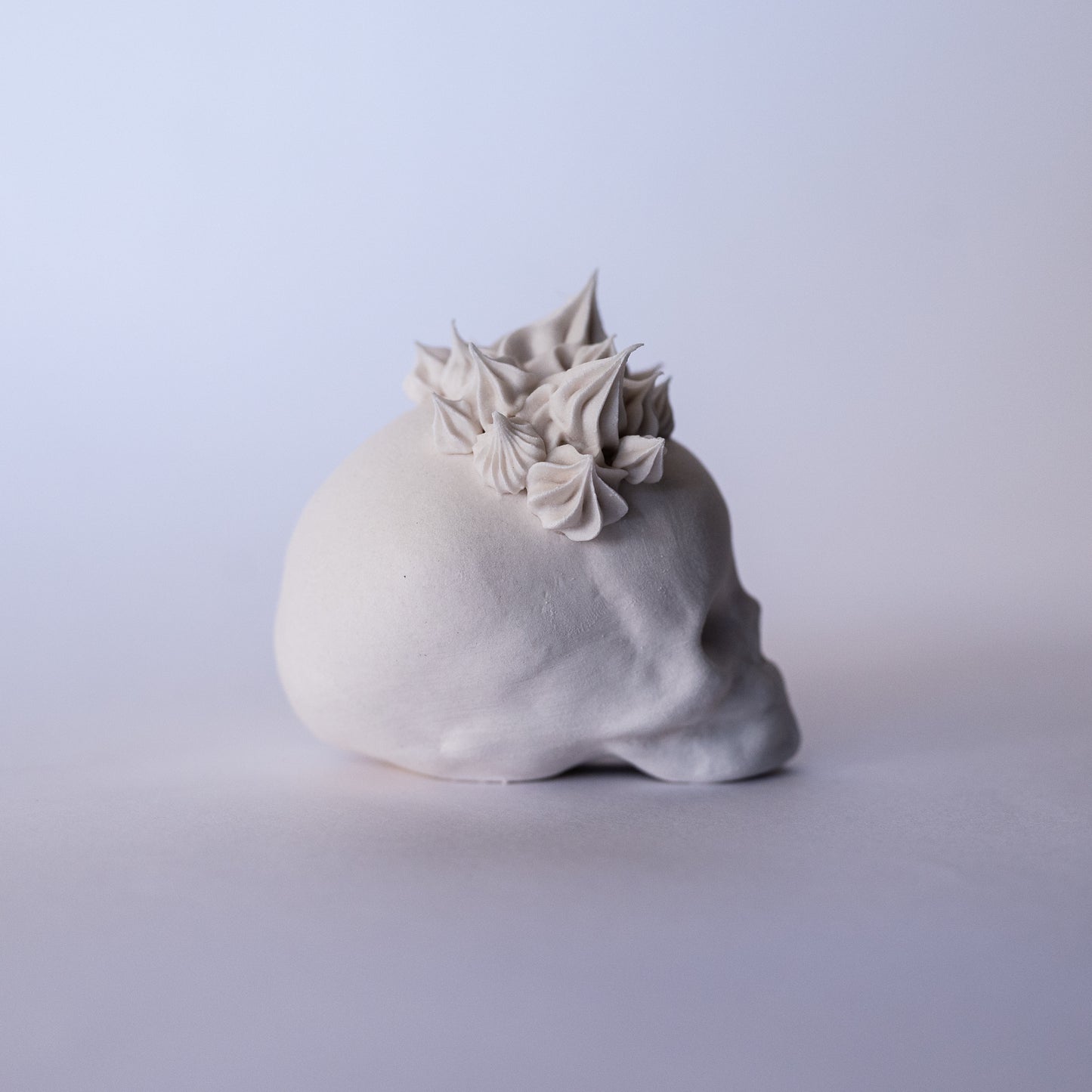 Porcelain Skull with Floral Headband (Small)