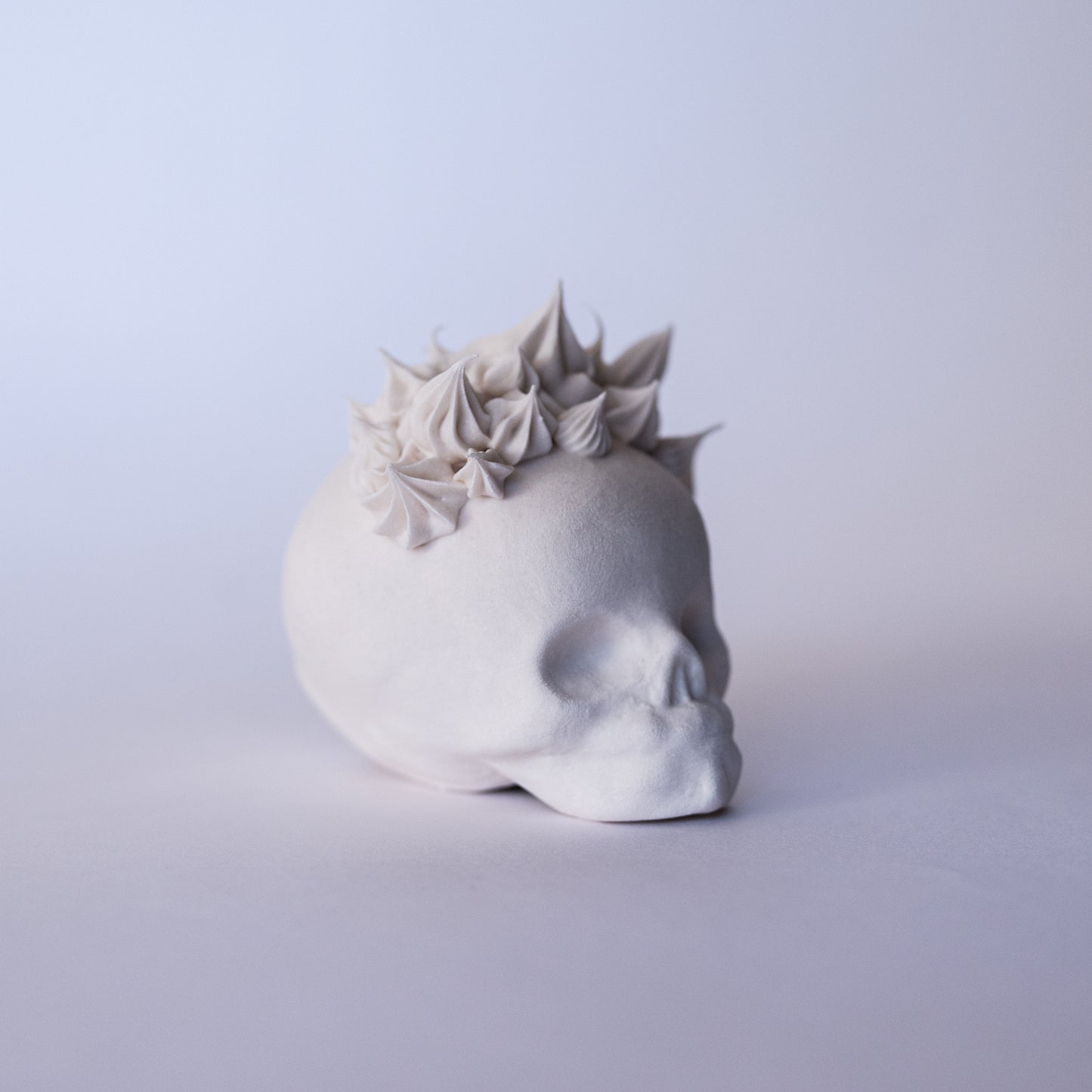 Porcelain Skull with Floral Headband (Small)