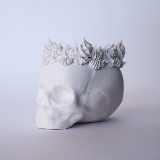 Porcelain Skull with Victory Crown (Large)