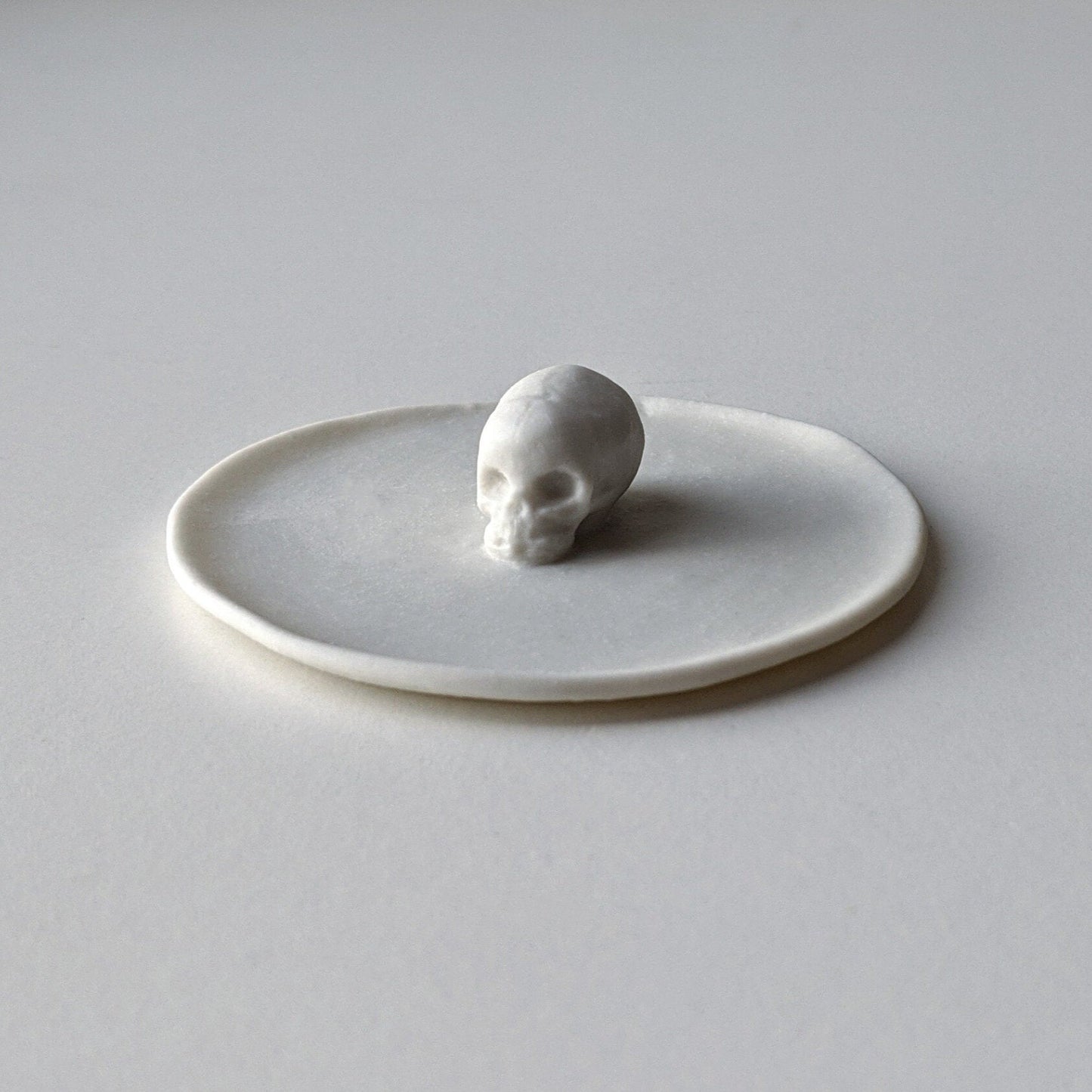 skull ring plate jewelry dish alternative bride wedding porcelain white