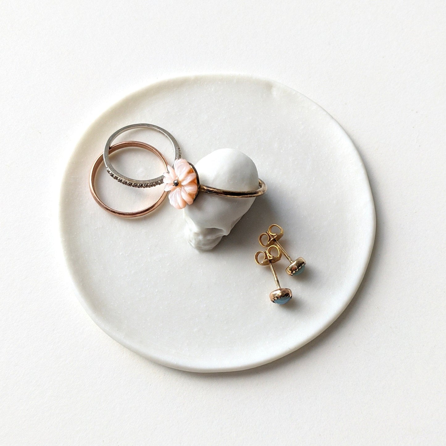 skull ring plate jewelry dish alternative bride wedding porcelain white