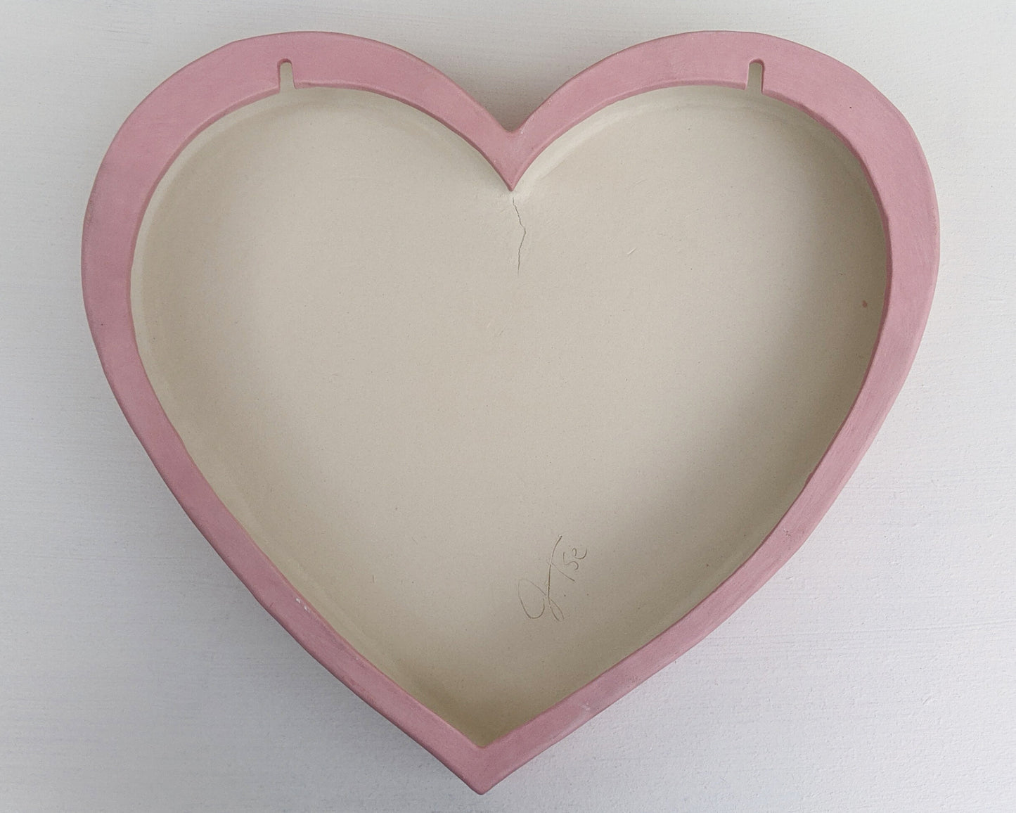 "Broken Heart/ I WISH I COULD QUIT YOU" Porcelain Jumbo Conversational Heart