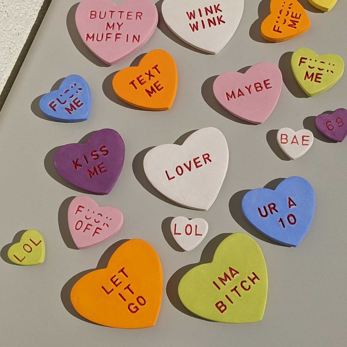 "LET IT GO" Porcelain Conversational Heart Magnet