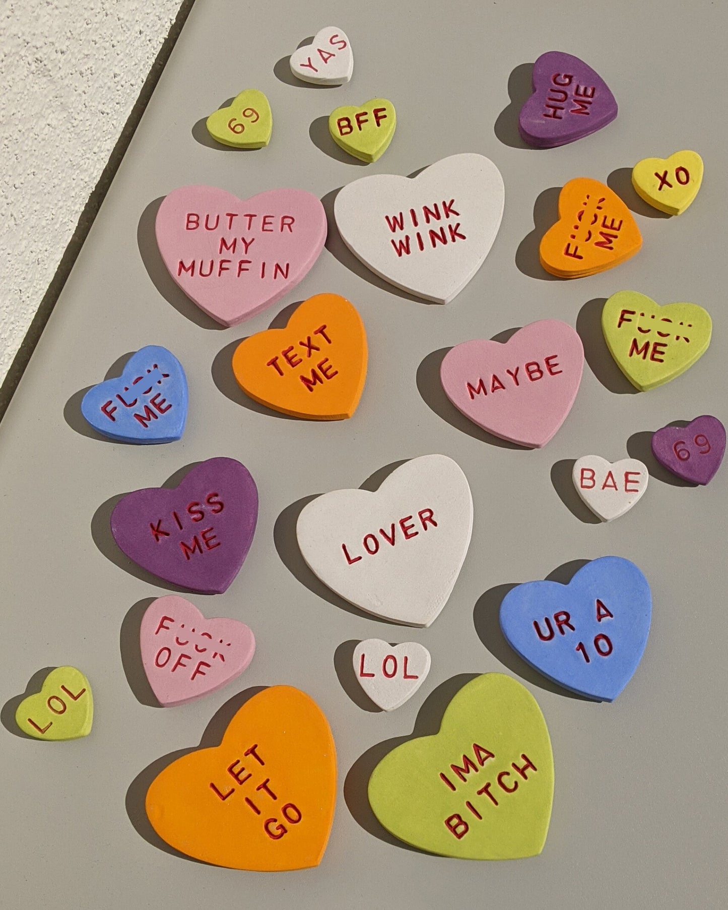 "BAE" Porcelain Conversational Heart Magnet