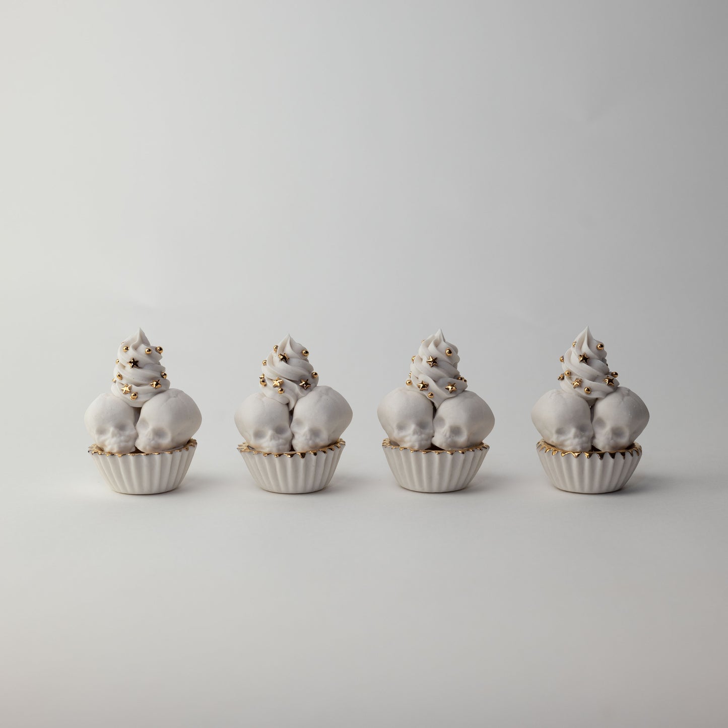 Gilded Twin Cupcake (Limited Edition Porcelain Sculpture)
