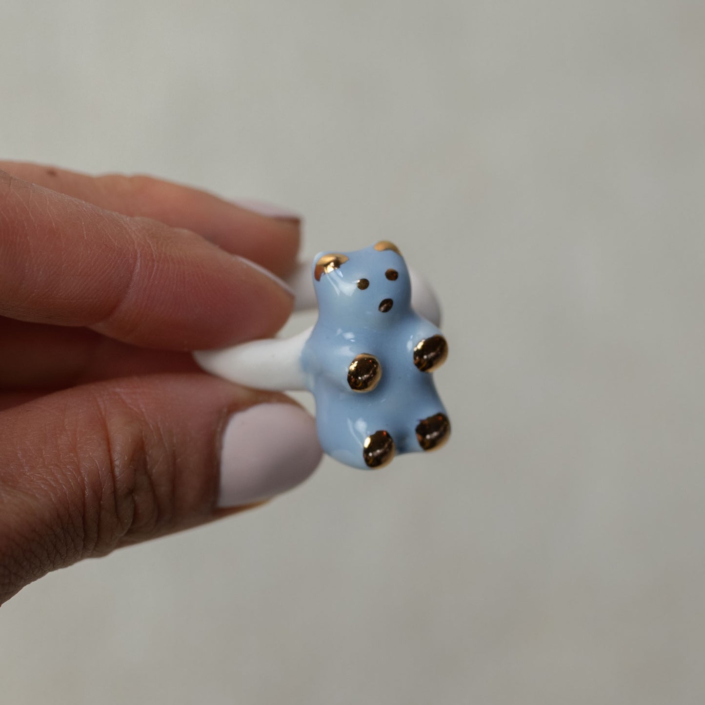 Gilded Gummy Bear Porcelain Ring