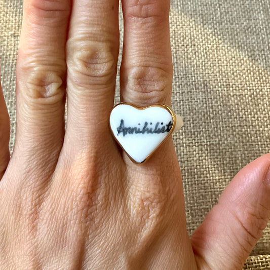 "Annihilist" Gilded Porcelain Ring