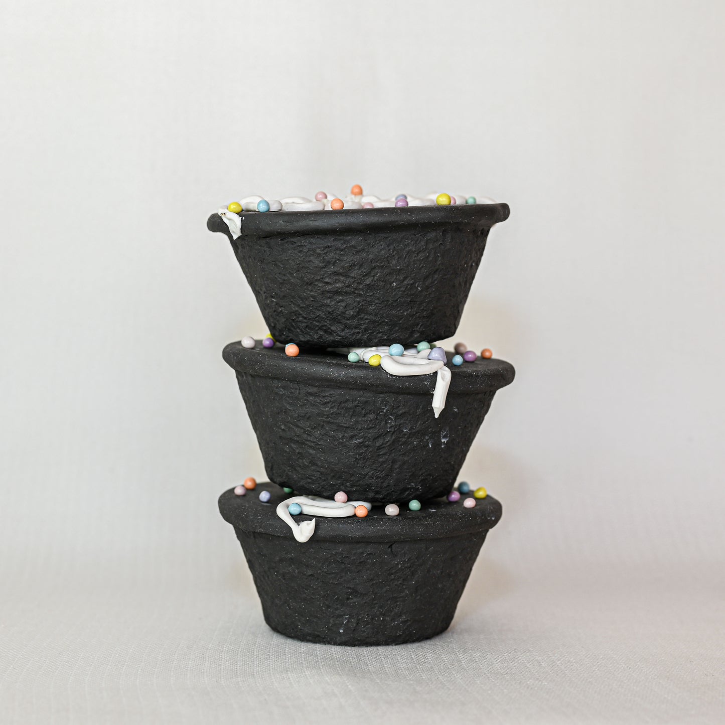 Jumbo Confetti Cupcake Tower Ceramic Sculpture