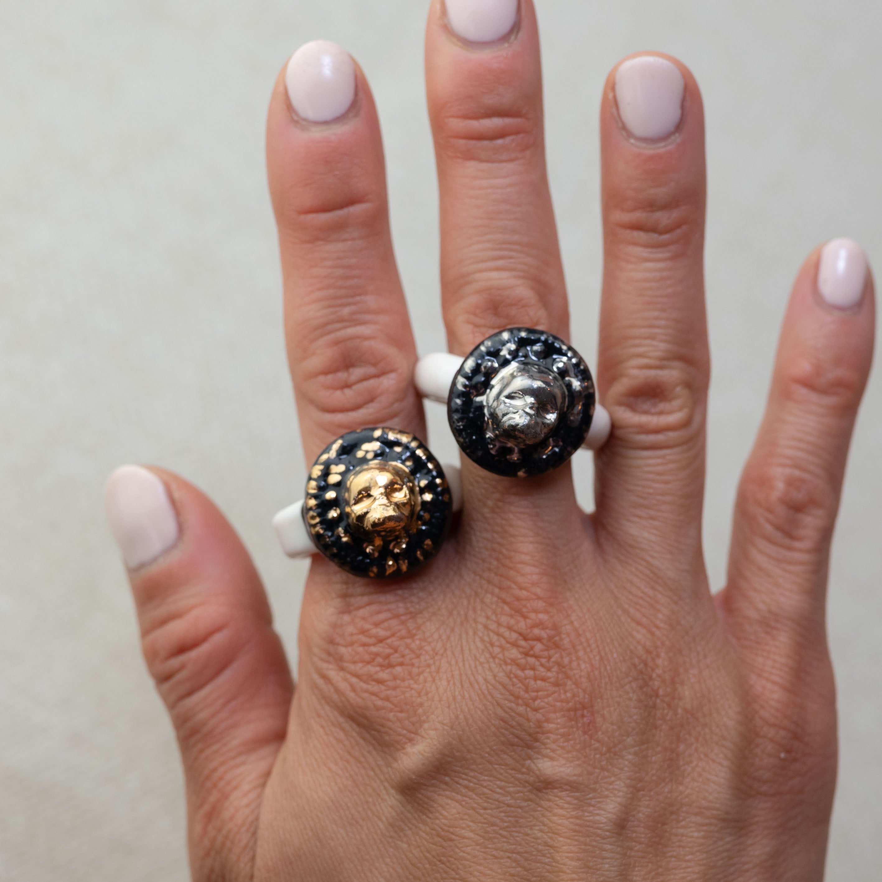 Gilded Skull Medallion Ring – Jacqueline Tse Studio/ mad brooklyn