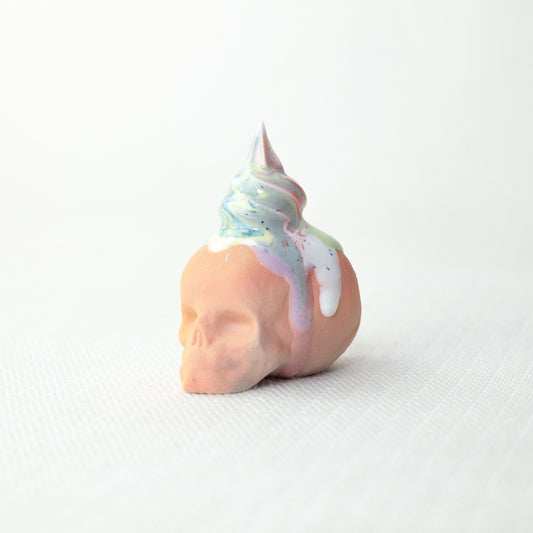 Small Rainbow Unicorn Dessert Skull C2