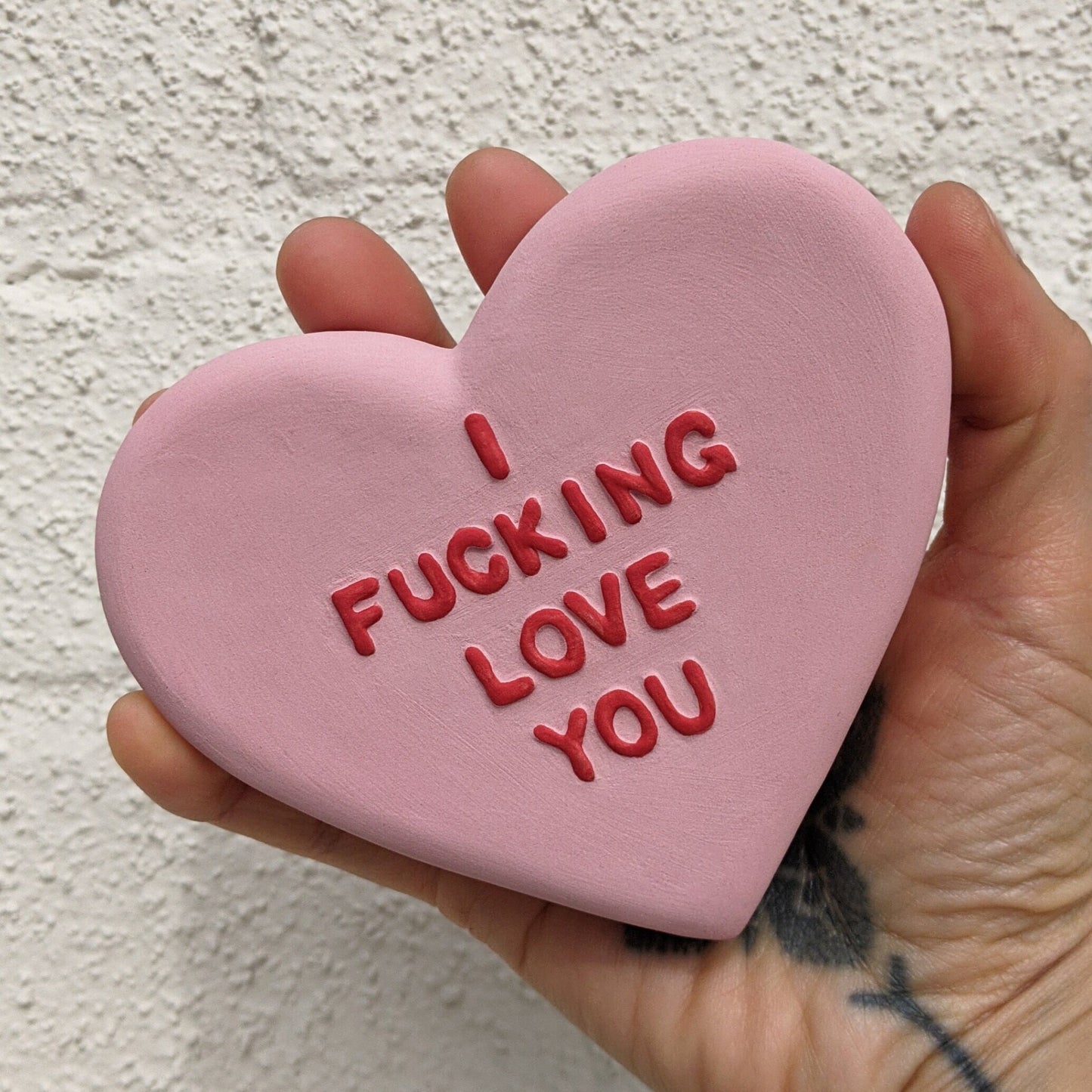 I fucking love you ceramic conversation heart decoration