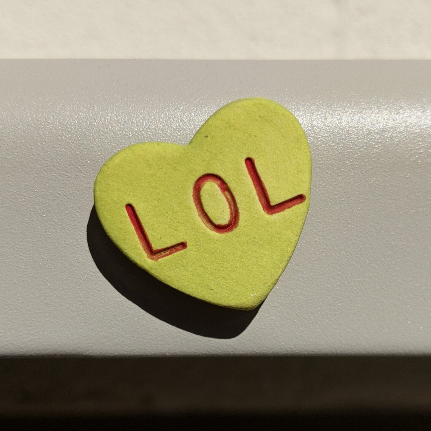 LOL heart magnet conversation heart porcelain