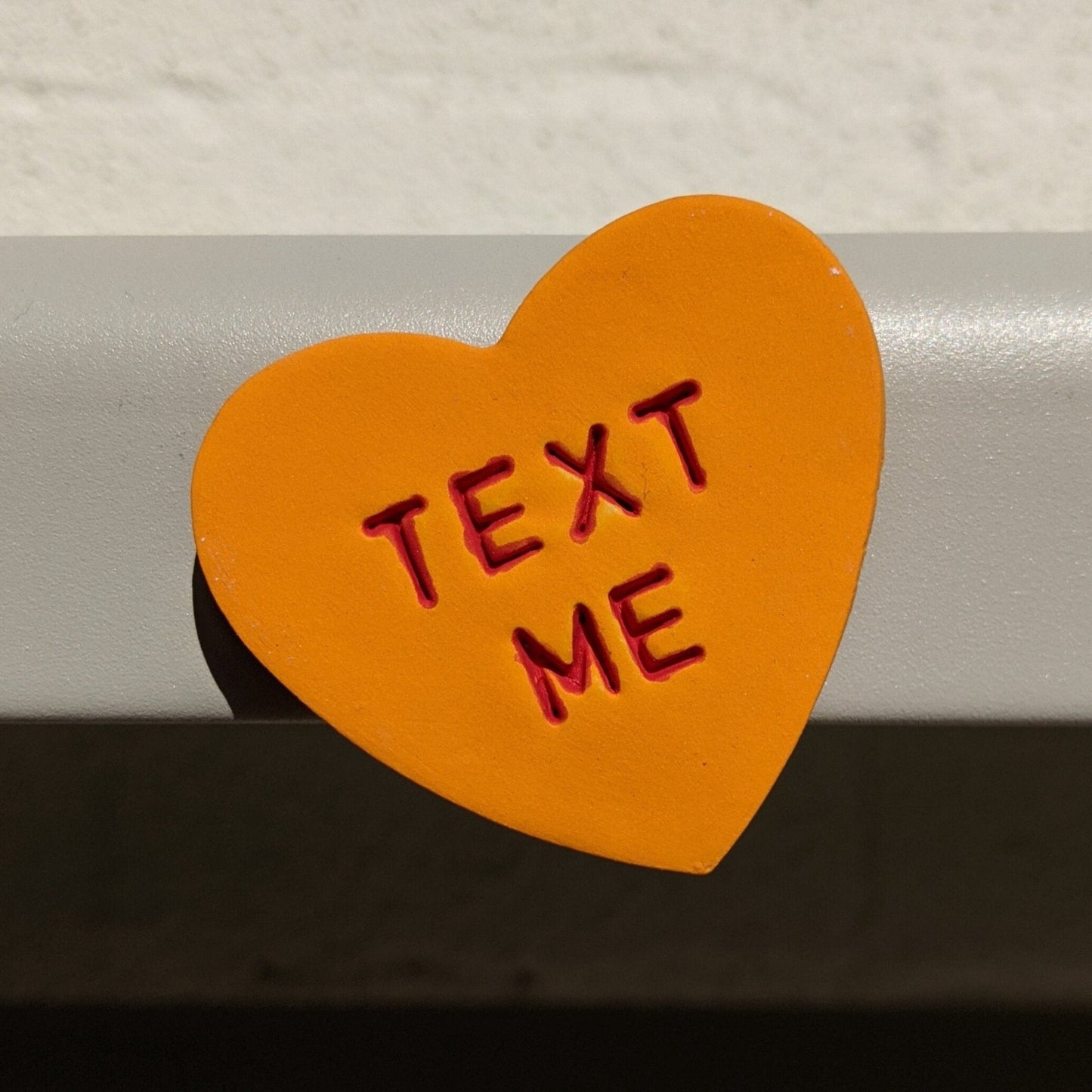 "TEXT ME" Porcelain Conversational Heart Magnet