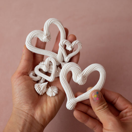 Handful of Ceramic Confetti - Icing hearts and dots