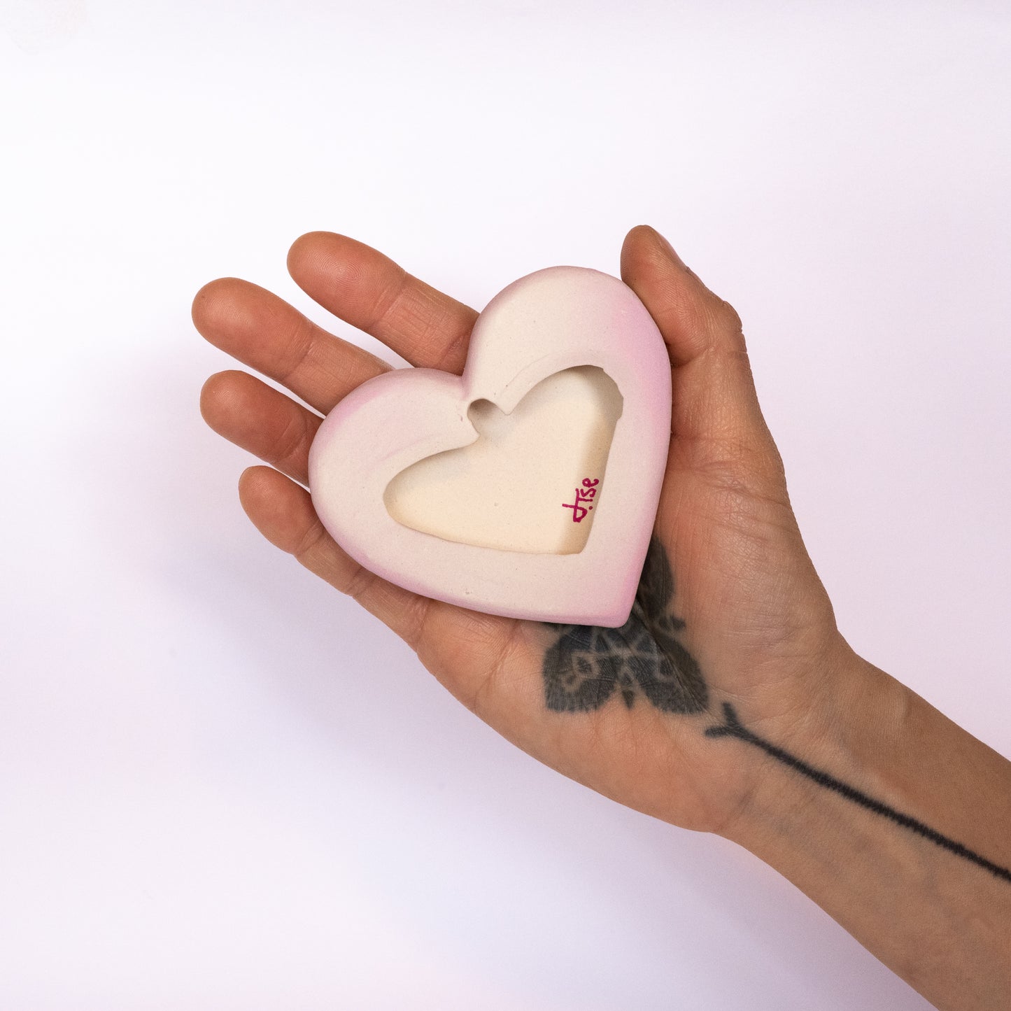 "I Heart U" Ceramic Conversational Heart