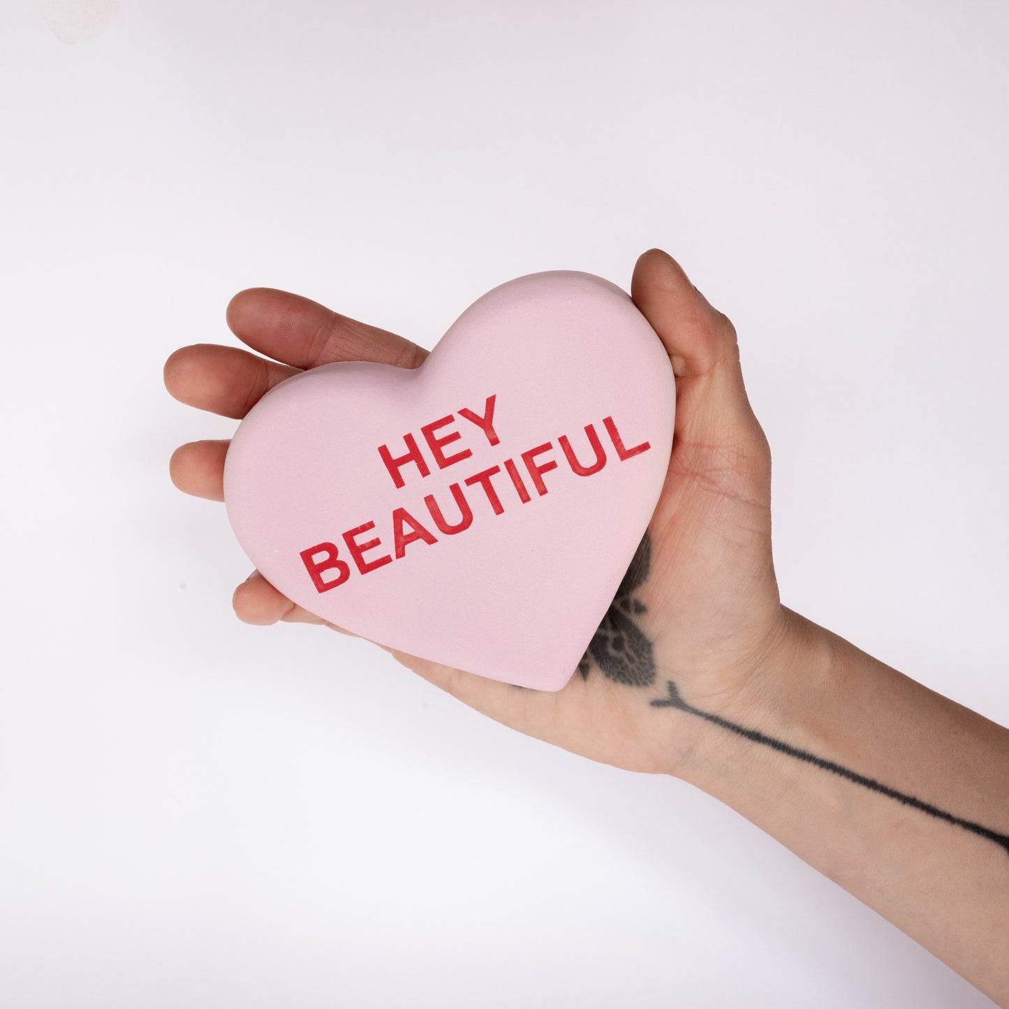Hey Beautiful ceramic conversation heart decoration