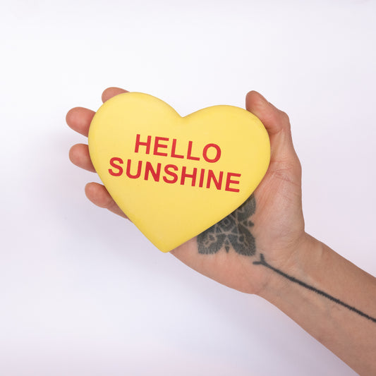Hello Sunshine oversized conversation heart ceramic decoration