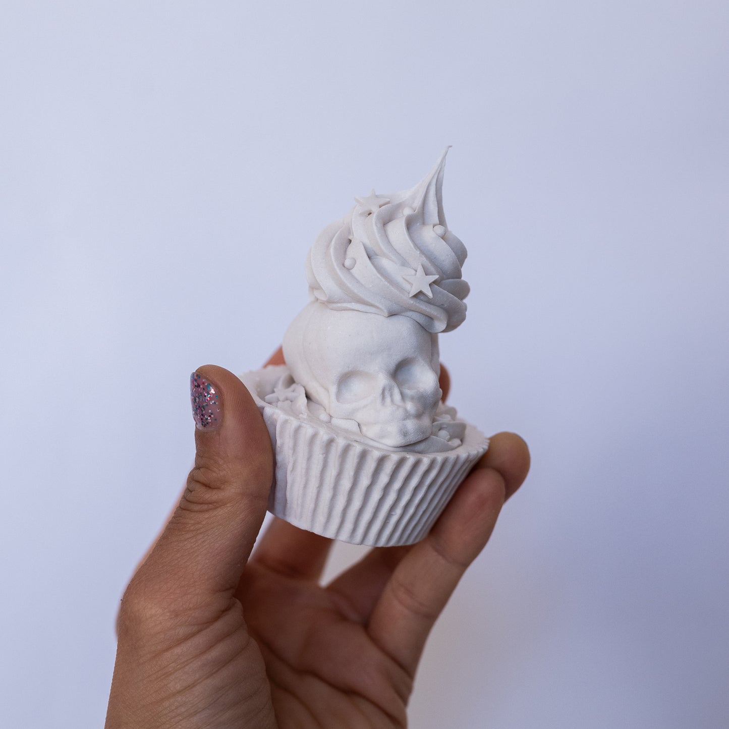 Frosted Skull Cupcake with Star Sprinkles (Limited Edition Porcelain Sculpture)