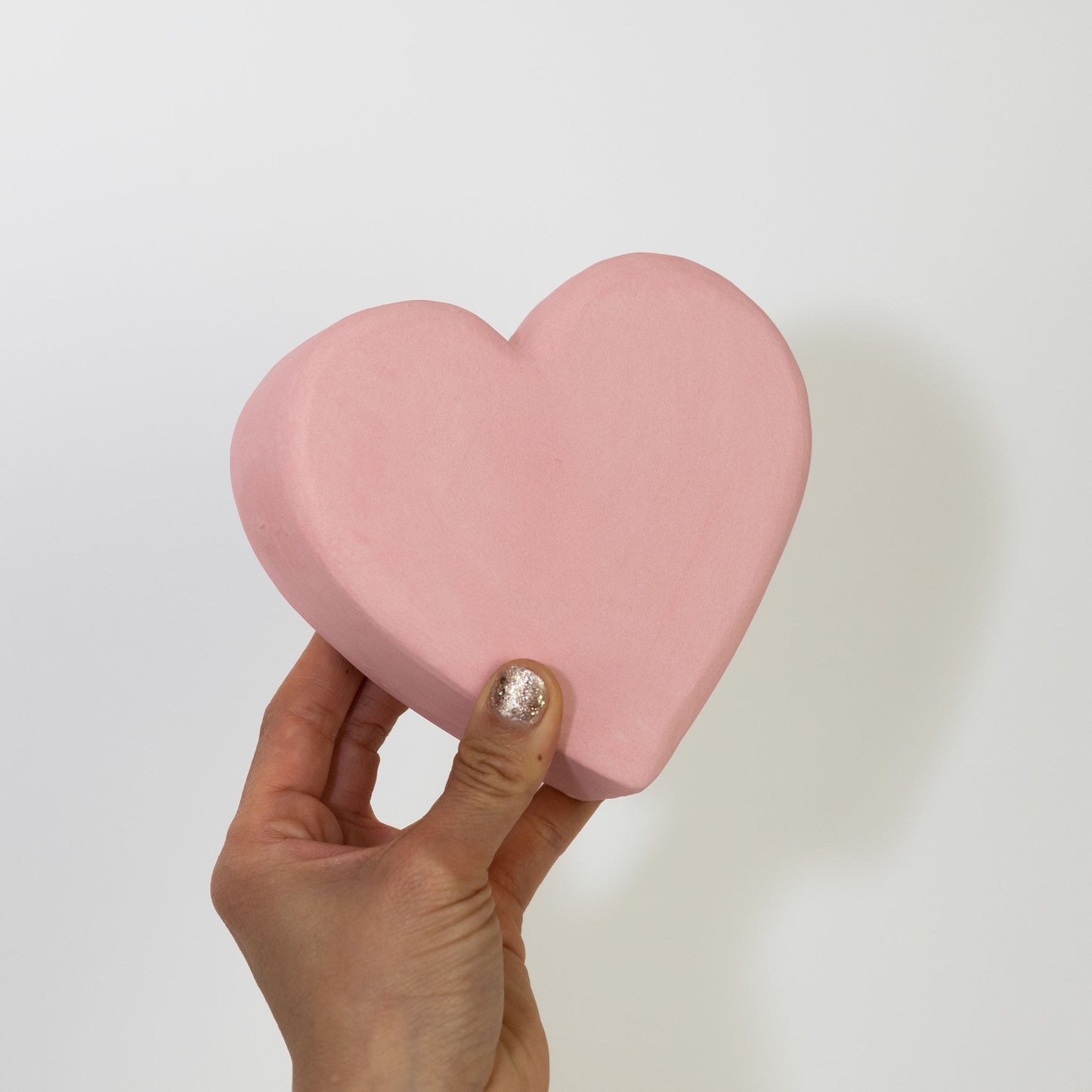 Jumbo "Lucky Charm" Pink Heart Ceramic Sculpture