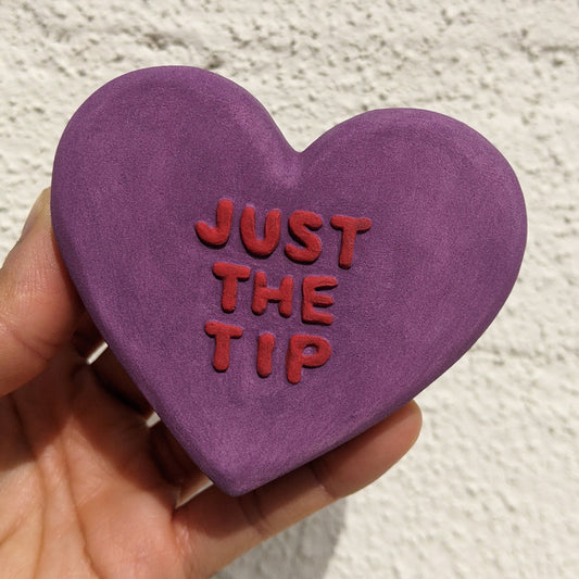 Just the tip conversation heart ceramic decoration