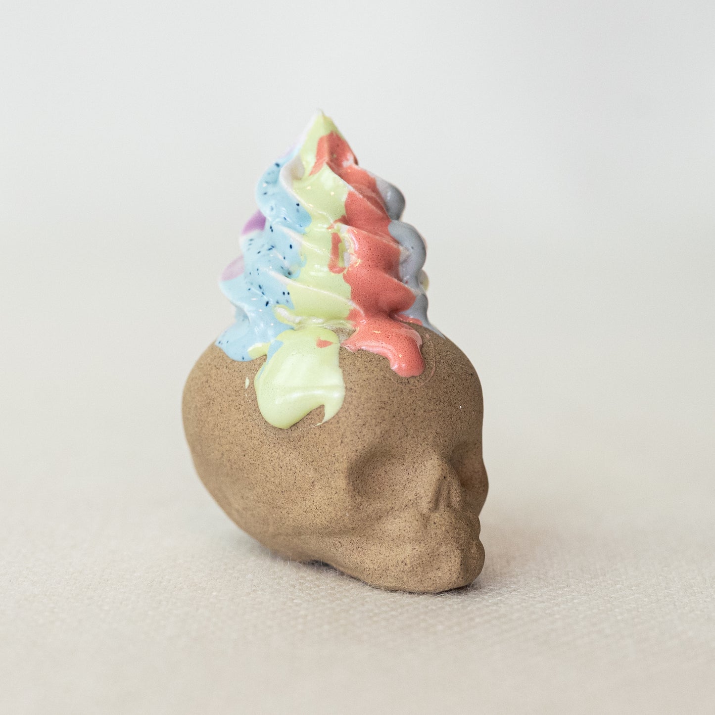 Pastel Rainbow Unicorn Drizzle Skull (Small)