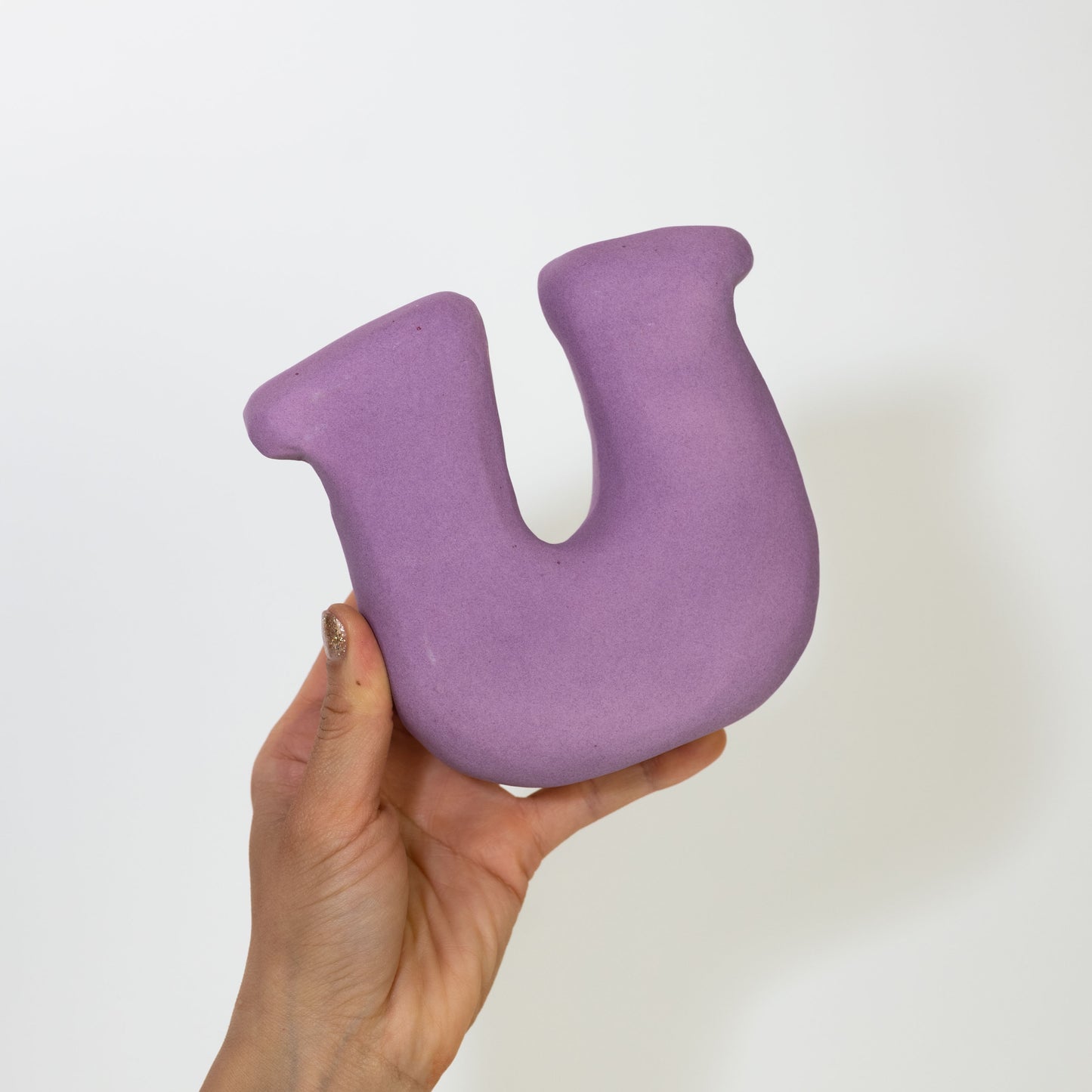 Jumbo "Lucky Charm" Purple Horseshoe Ceramic Sculpture