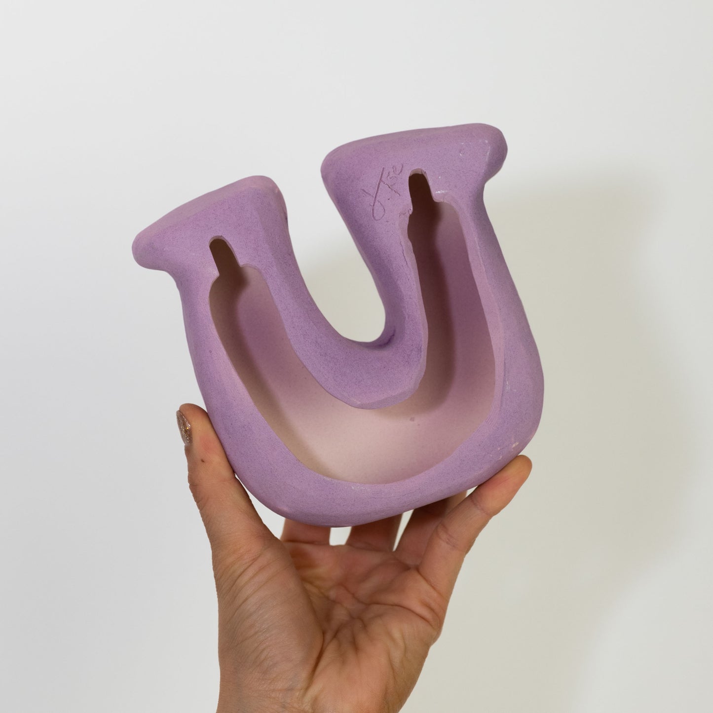 Jumbo "Lucky Charm" Purple Horseshoe Ceramic Sculpture