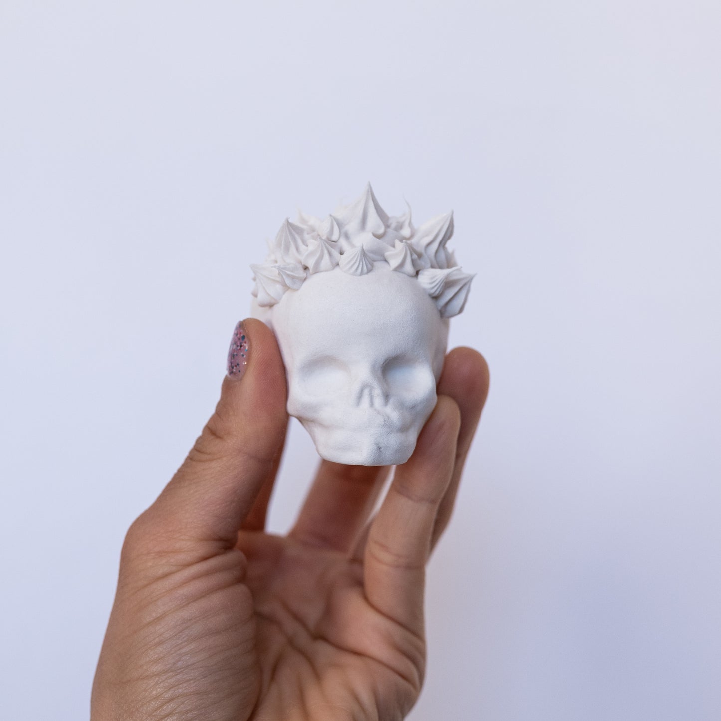 Porcelain Skull with Floral Headband (Small)